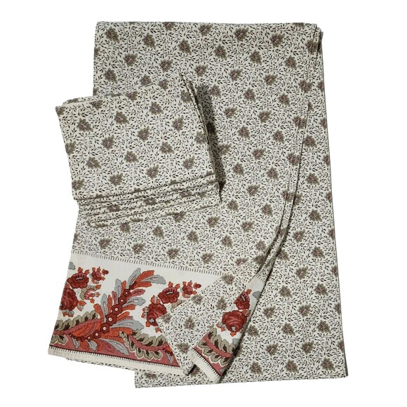 Williams Sonoma Other - Williams Sonoma Table Runner 104" 6 Placemats Floral Paisley Cotton 7pc Set